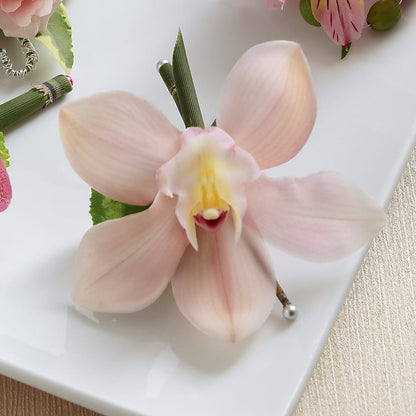 Pink Cymbidium Boutonniere –  Colonial Flower Shoppe, Somers CT